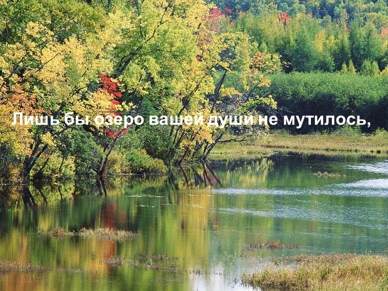 Лишь бы озеро вашей души не мутилось,